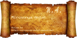 Mircsonya Antal névjegykártya